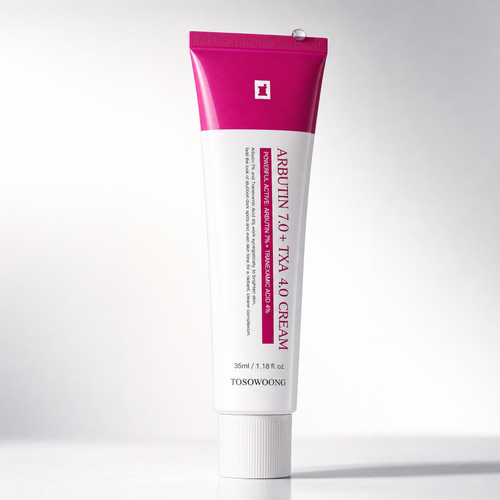 TOSOWOONG Arbutin 7.0 + TXA 4.0 Brightening Cream 35ml tube, front view